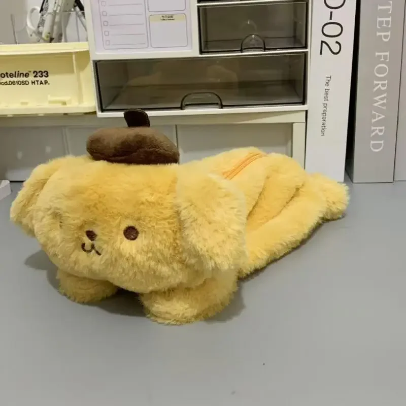 헬로 키티 플러시 연필 케이스 대용량 펜 홀더 학교 대학생을위한 메이크업 가방 귀여운 문구 선물