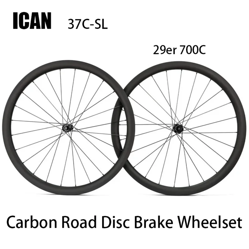 

ICAN Carbon Gravel Wheelset 37C-SL With Ratchet Design Hub Depth 37mm 29er 700C Width inner 21mm outer 29mm Add NEW Freehub XDR