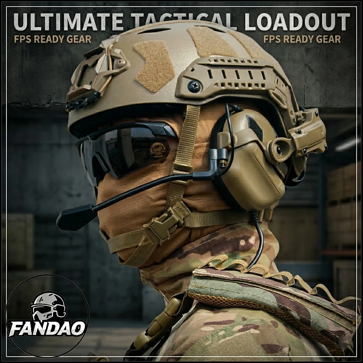 

FAST SF Tactical Helmet Set with Headset Outdoor Activities Cycling Protective Helmet for Military Hunting Airsoft Paintball