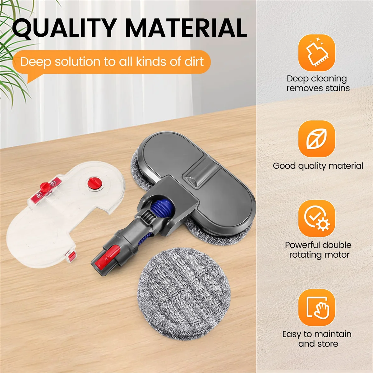 مرفق ممسحة كهربائية شهير للمكنسة الكهربائية دايسون V7 V8 V10 V11 V15، بما في ذلك خزان المياه القابل للإزالة