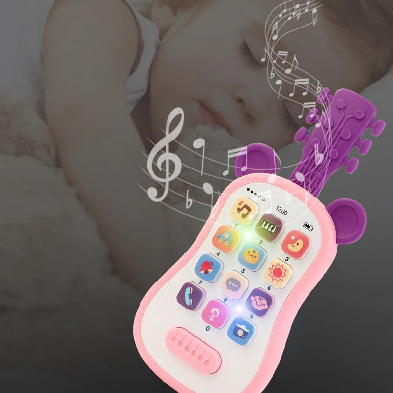 Children's Early Education Multifunctional Mobile Phone Cartoon Violin Music Light Story Phone Puzzle Baby Soothing Toys Gifts