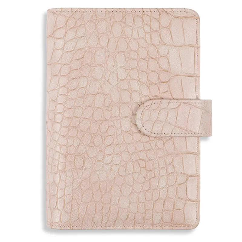 A6 New Crocodile Color 6 Ring Binder PU Clip-on Notebook Leather Loose Leaf Notebook Cover Notebooks Journal Stationery