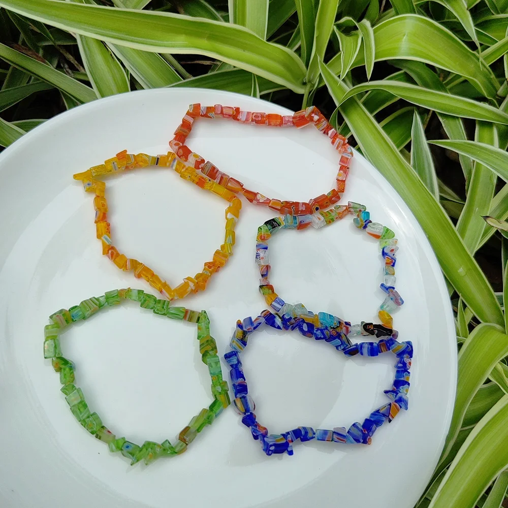 1pcs Simple Thousand Flowers Crushed Stone DIY Handmade Bead Bracelet Women's Clothing Versatile Jewelry Jewelry