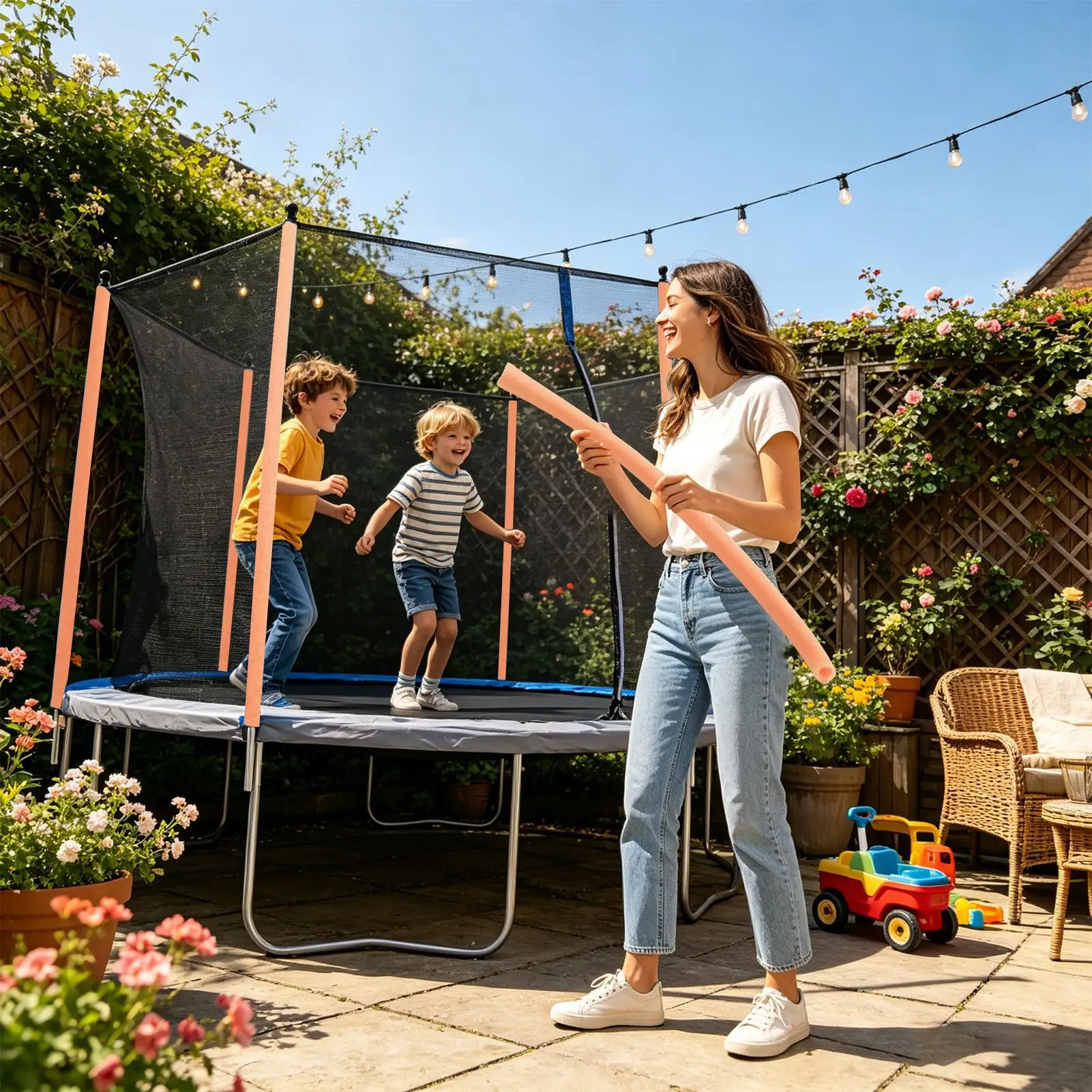 Trampoline Pole Foam Sleeves Weather Resistant Waterproof Dustproof Trampoline Poles Protection Cover Replacement For Kids