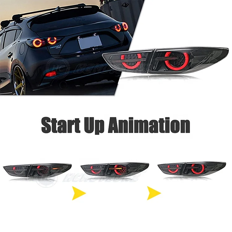HCMOTIONZ Factory LED Rear Light Assembly 2019-2022 Start Up Animation Tail Light For Mazda 3