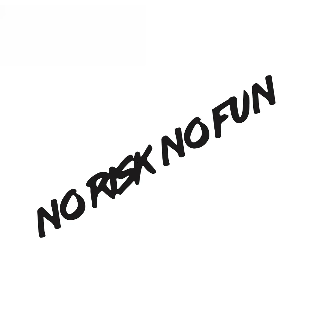 

NO RISK NO FUN Car Sticker Styling Car Body Window Windshield Bumper Motorcycle Decor Vinyl Film Decal Auto Accessories 22x2.4cm