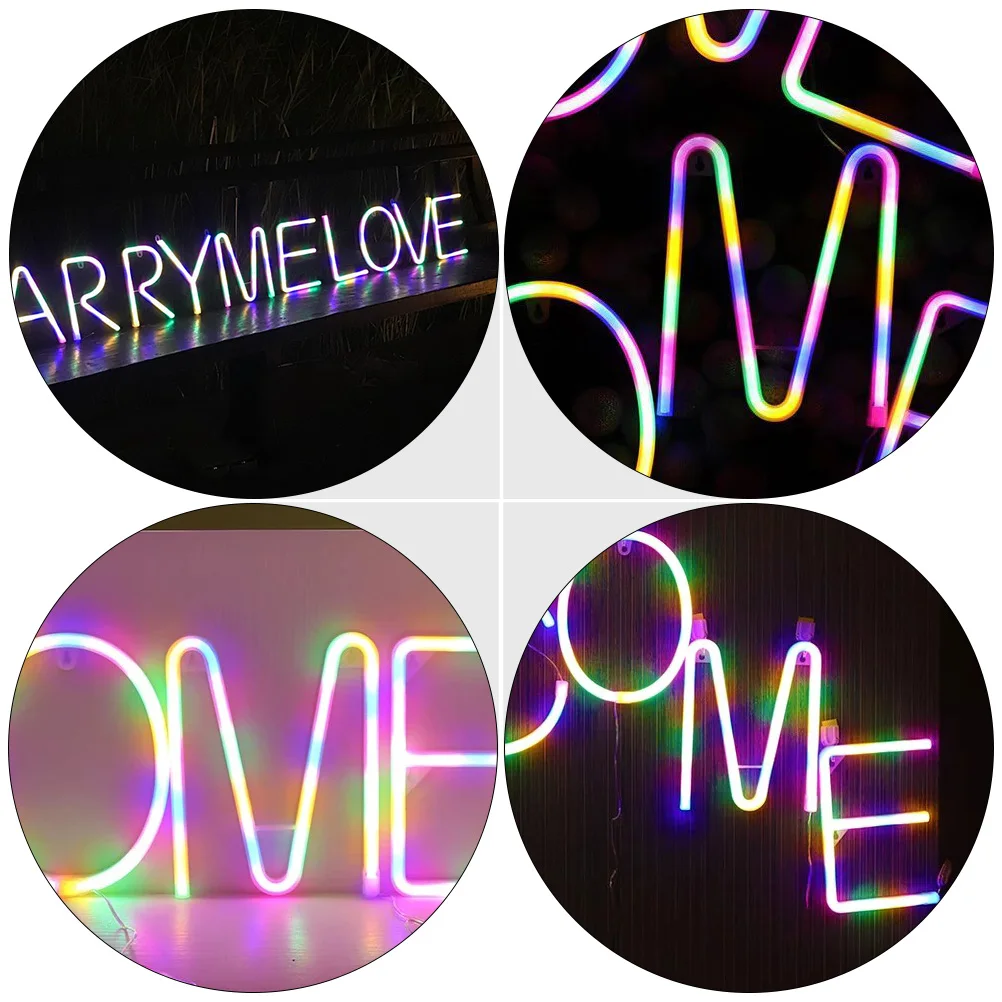 

1pc Creative English Neon Led Light For Festival Wedding Home Decorative Light Bedroom Decorative Lighting Simple Design