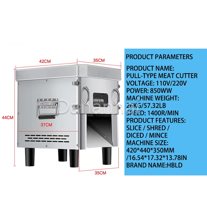 Commercial Tabletop Meat Cutter, Powerful Electric Meat Slicer Shredder For Butcher Store Application
