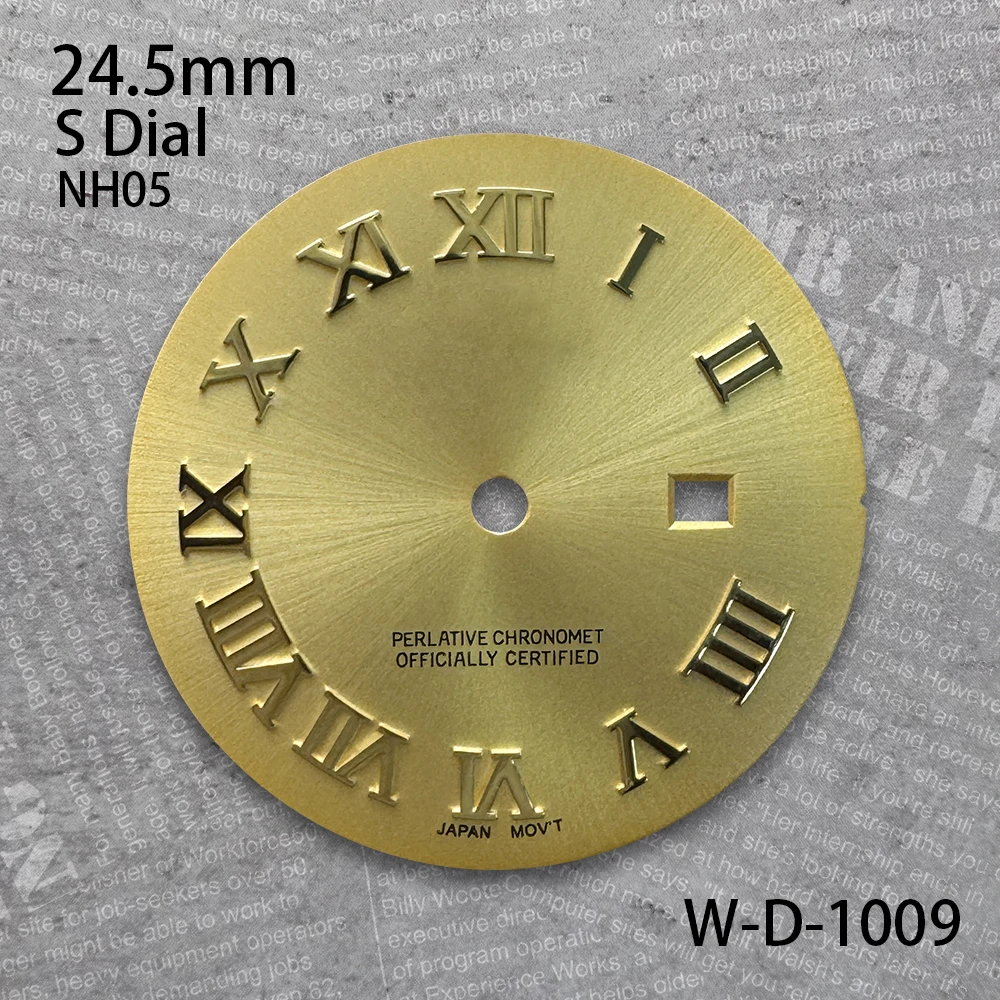 24.5 mm Rome S Logo Dial Suitable For NH05 Movement Sunburst Ladies High Quality Pink Watch Modification Accessories