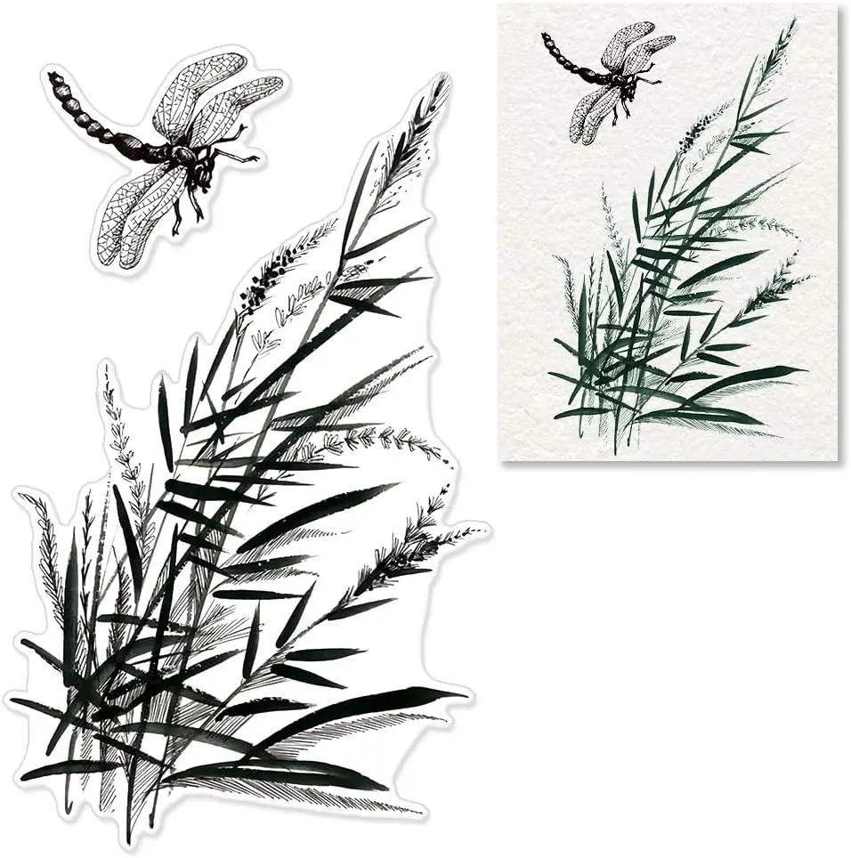 

Clear Stamps for Card Making Decoration DIY Scrapbooking, Dragonfly Transparent Rubber Seal Stamps for Photo Card Album Crafting