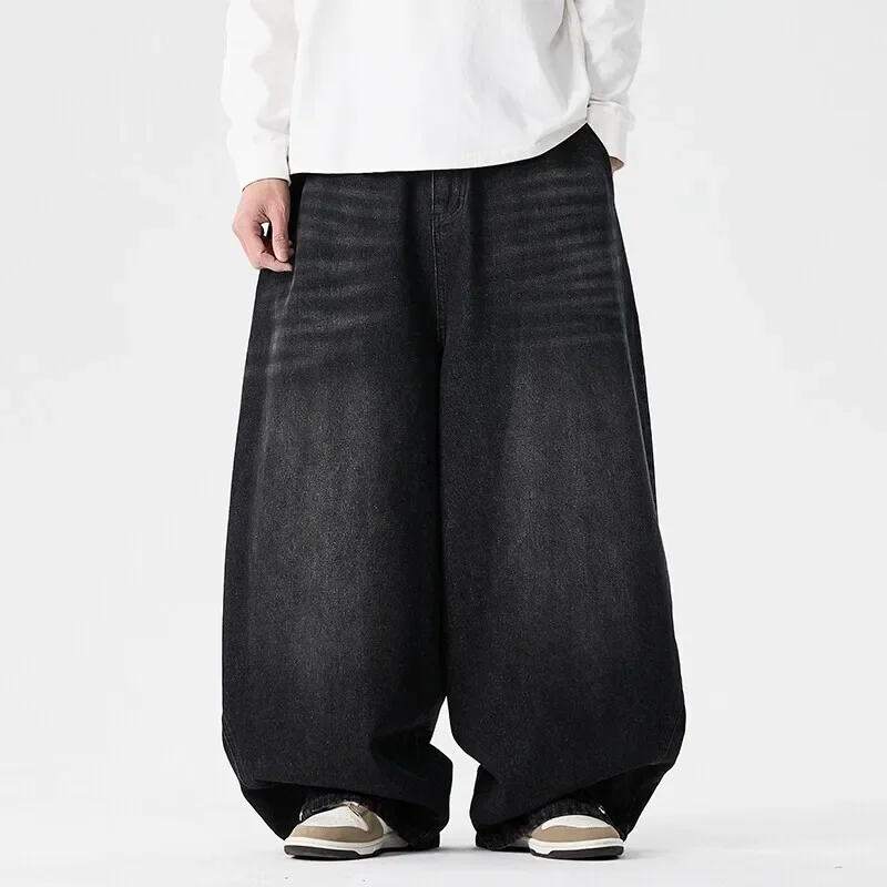Spring Men Streetwear Denim Pants Men Harajuku Washed Baggy Jeans Men Y2K Fashion Punk Casual High Waist Wide Leg Pants