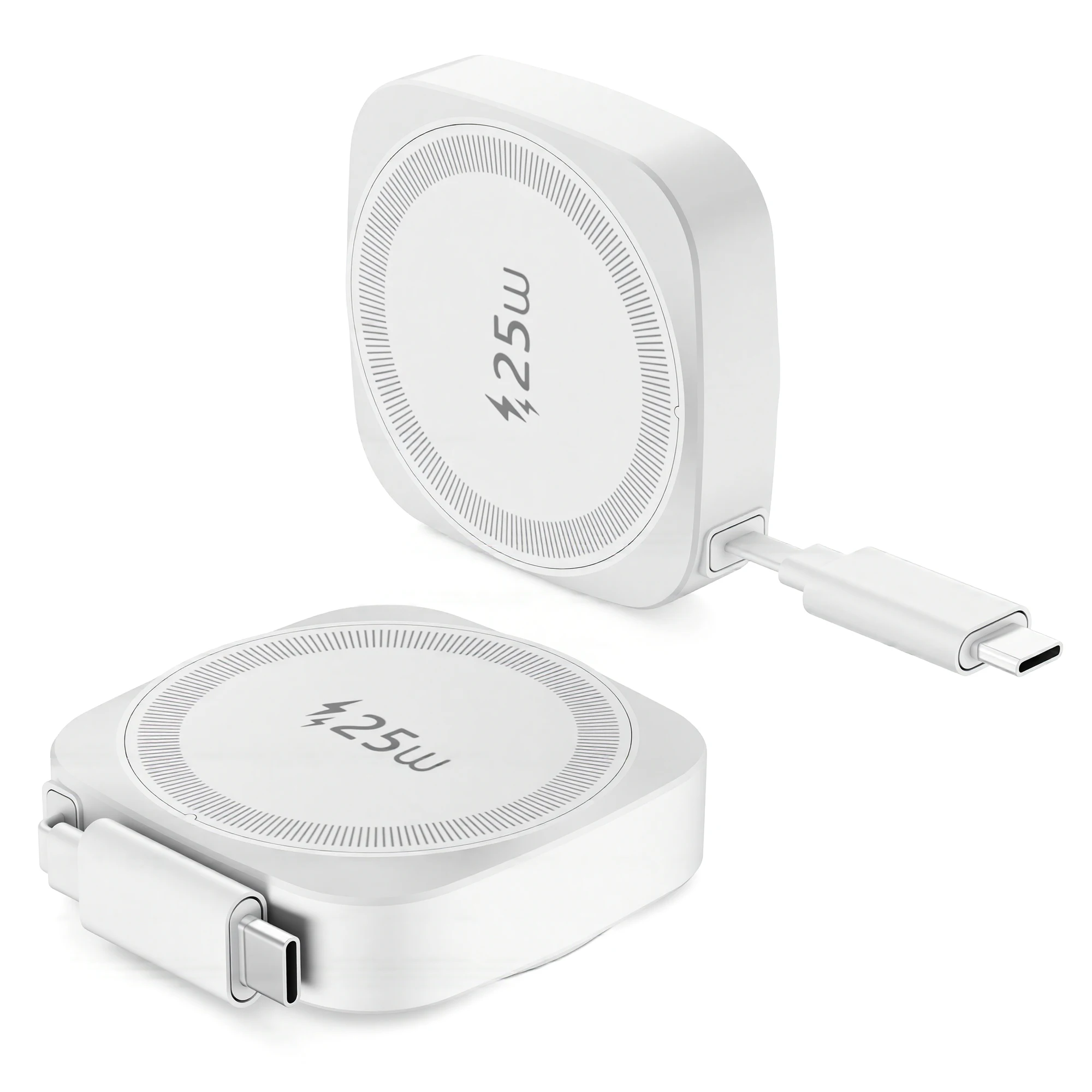 Qi2 25W Magnetisches Kabelloses Ladegerät für iPhone 17 16 15 Pro Max Airpods Kabelloses Schnell-Ladepad mit Ausziehbarem Typ-C-Kabel – Detail 11