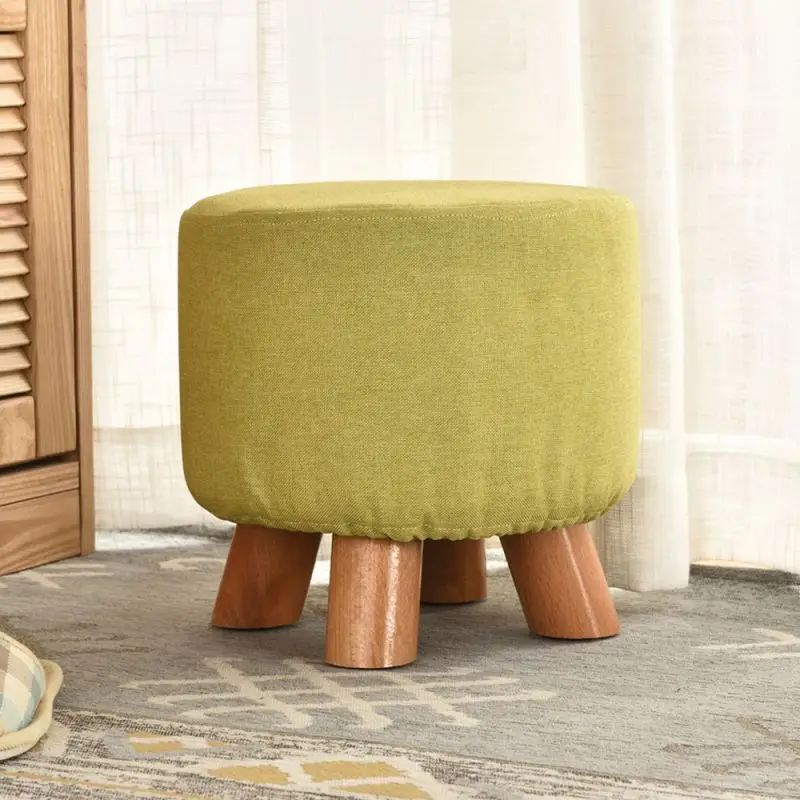 cloth dressing pouf small fabric white stool round leather ottomanStool Chair Home Furniture Seat Puffs Ottoman 	 image 4