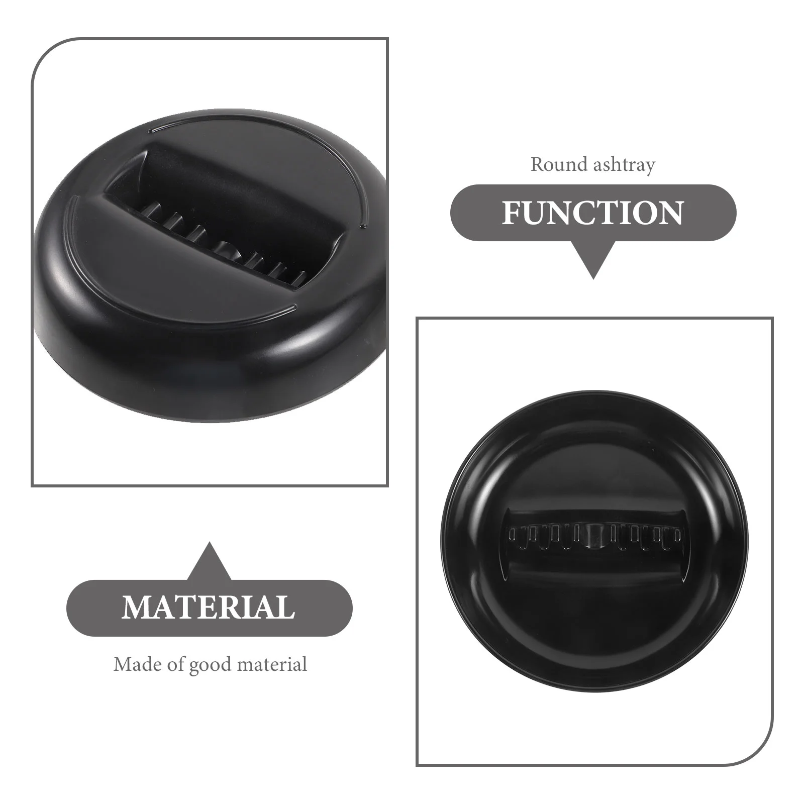 Small Ashtray Black Seven-slot Cigarette Multi-purpose Round Plastic Melamine Rack Holder Creative Tabletop Car