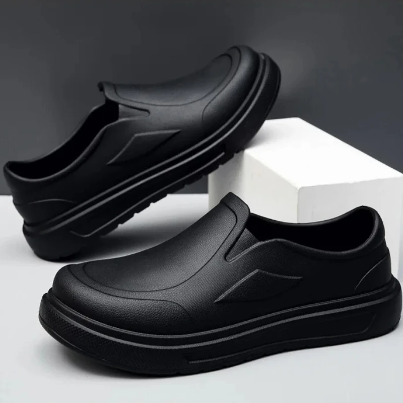 

Мужская противоскользящая обувь для шеф-повара, маслостойкая, грязеотталкивающая, кухонная обувь, рабочая обувь, быстросохнущая обувь от дождя, сабо большого размера для дыхания