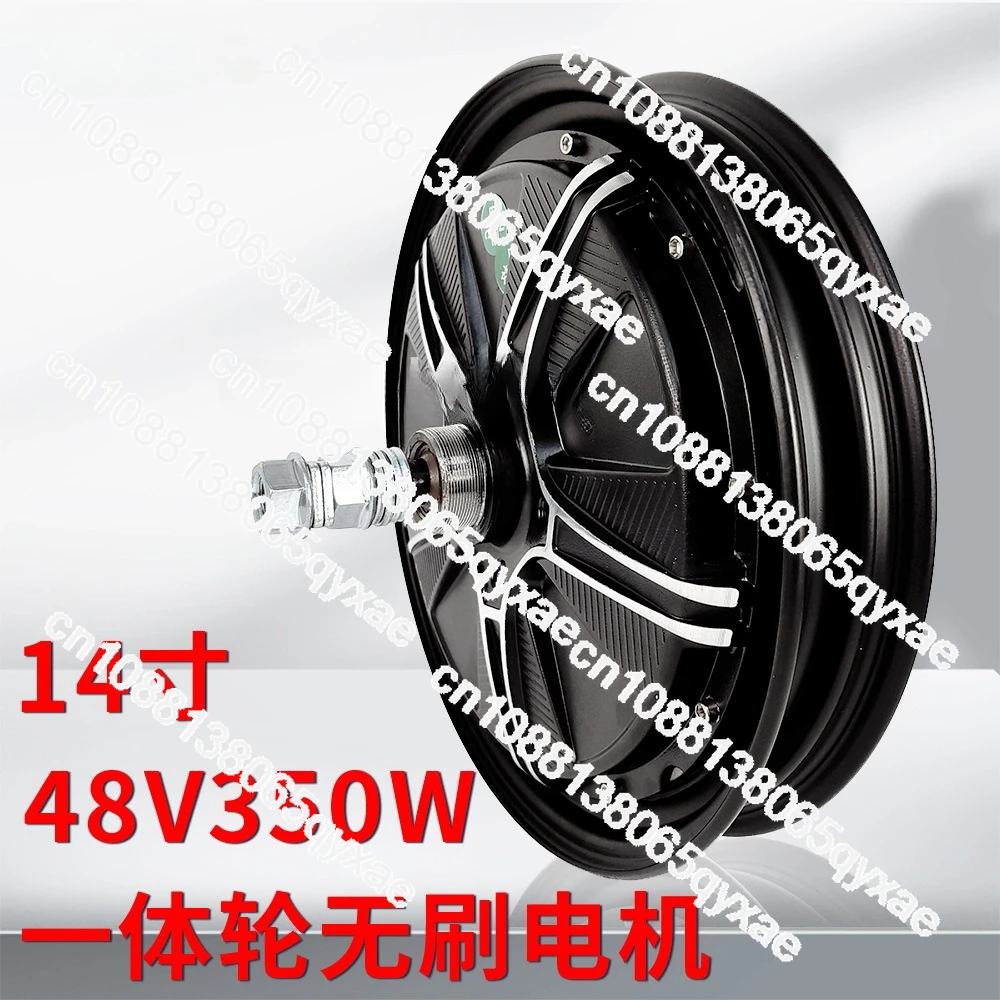 48v350w14-Inch Pure Copper Integrated Wheel Brushless Kite Reel Winder with Brake Motor/Fit 14*2.125-2.50 Tire