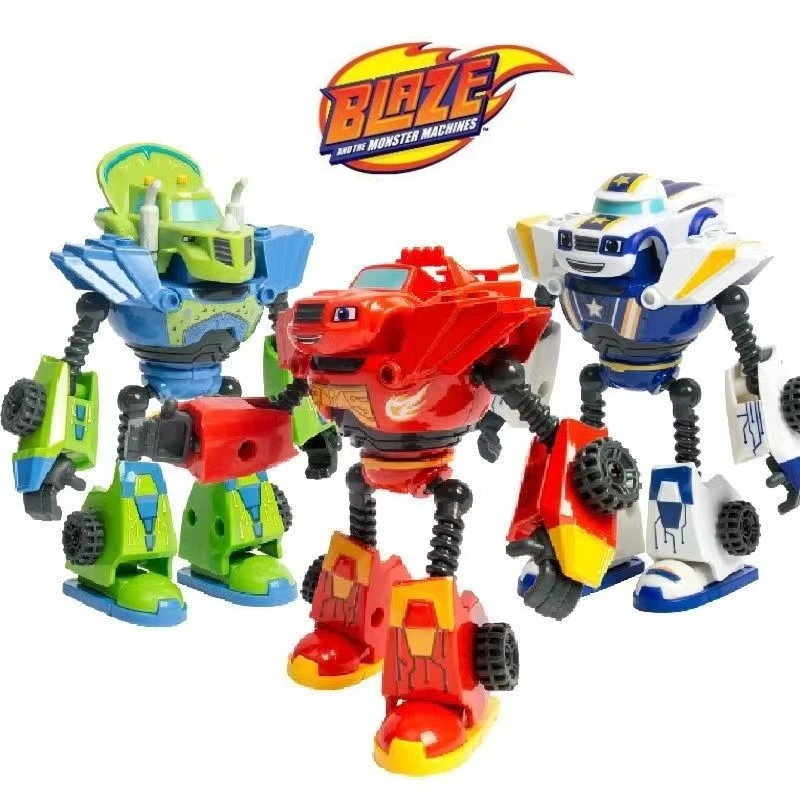 

Blaze Monster Machines Anime Figure Cartoon Plastic/Alloy Deformed Car Mecha Action Figure Model Kids Toy Children Birthday Gift