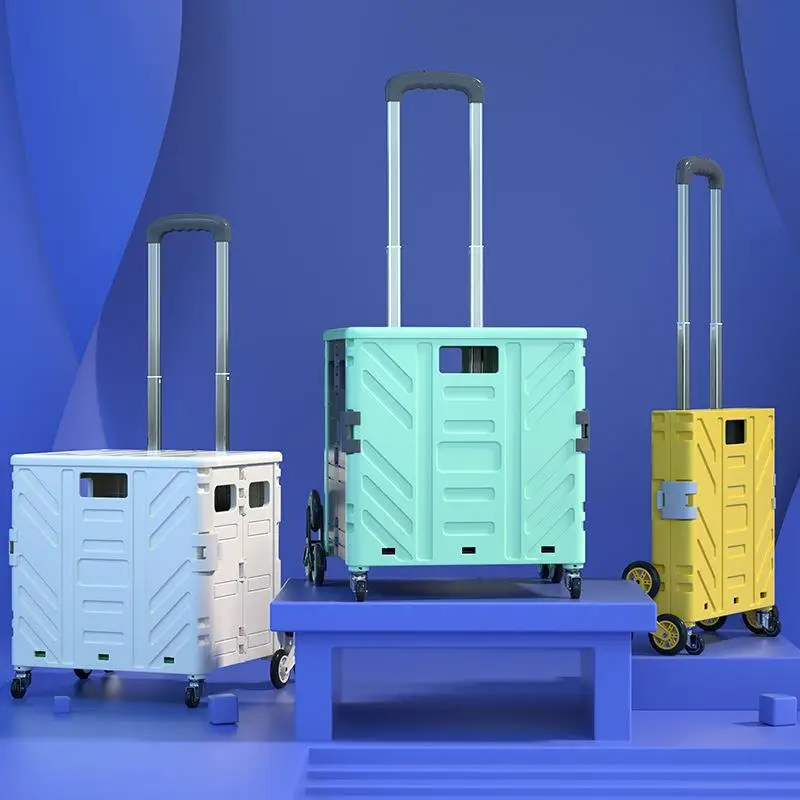 portable-shopping-cart-vegetable-buying-picnic-wagon-household-pull-rod-car-goods-carrier-aluminum-alloy-plastic-material