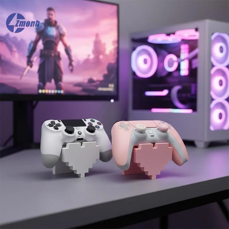 New！3D Printed Heart Game Accessory Holder Stable Base Desktop Display Shelf Beautiful Decor Craft For Game Controller Storage