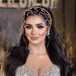 YouLaPan Rhinestone Wedding Hairband Bridal Head Hoop Hair Ornaments Woman Headband for Bride Banquet Party Headdress HP467