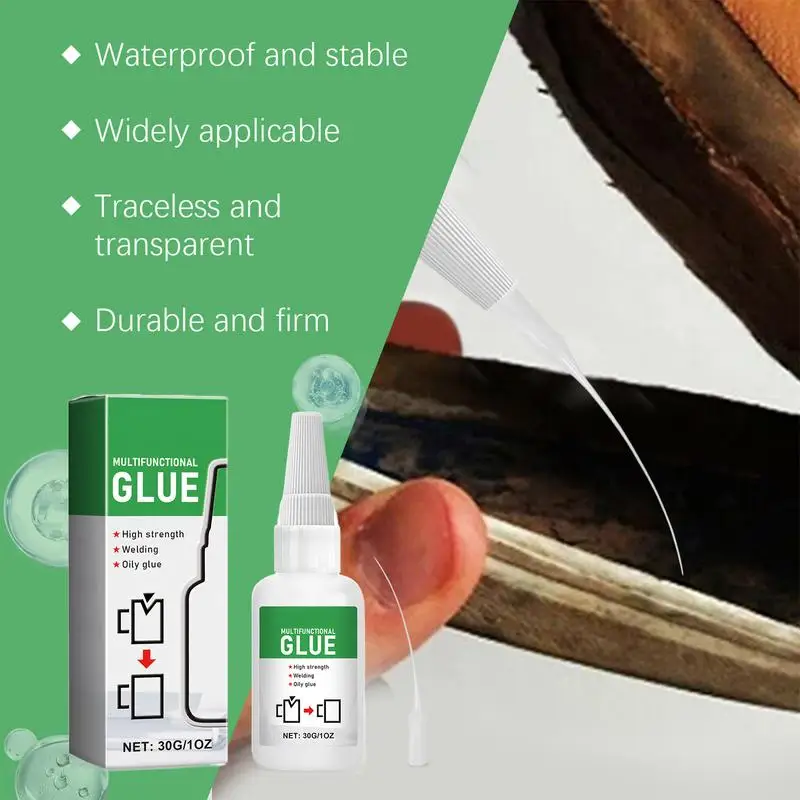 30g Super Glue Wood Rubber Metal Glass Quick Drying Glue Multifunctional Glue Instant Strong Bond Leather Welding Glue