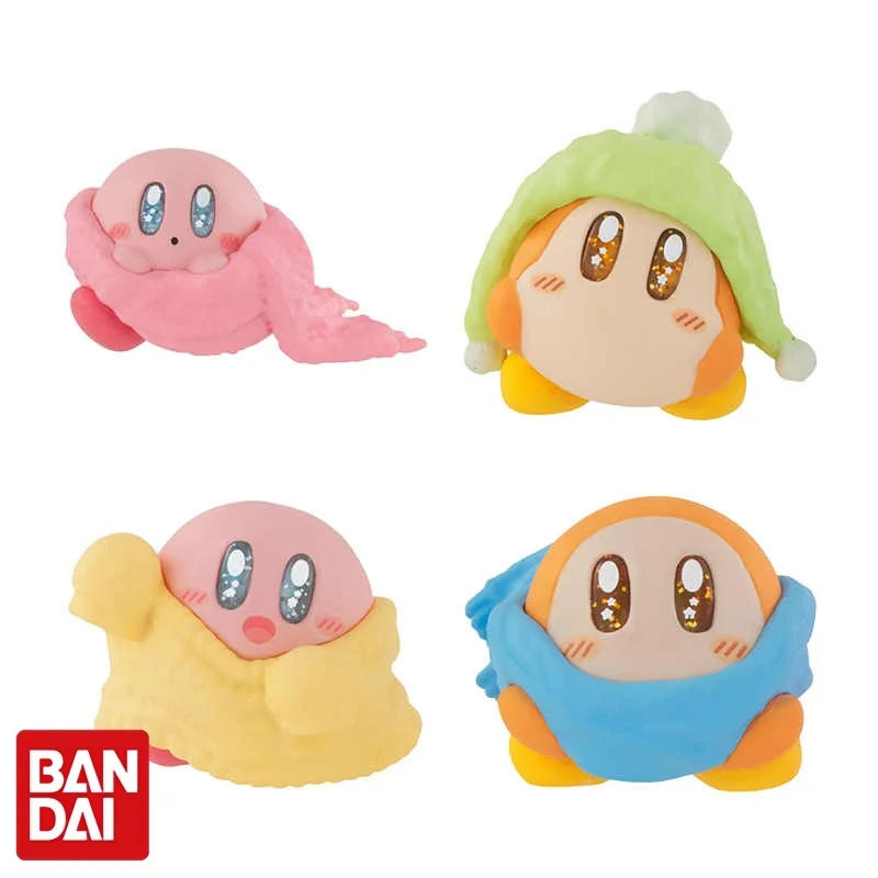 

Bandai Kirby Warm Sitting Mini Figures Waddle Dee Gashapon Nintendo 3.5cm Collectible Pink Demon Anime Desktop Decor For Fans