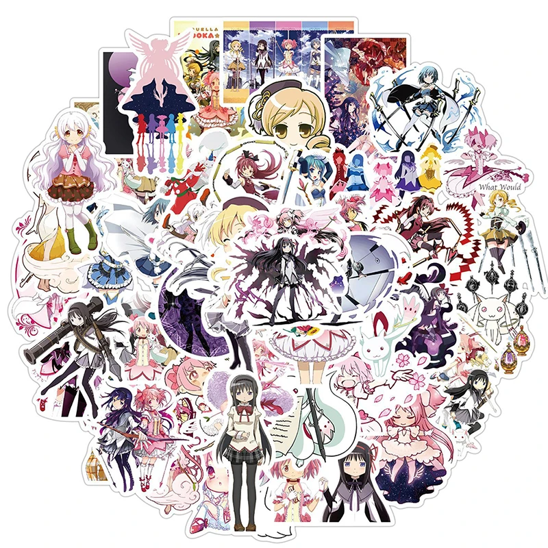 50pcs Cartoon Magical Girl Madoka Graffiti Stickers Suitcase Motorcycle Notebook