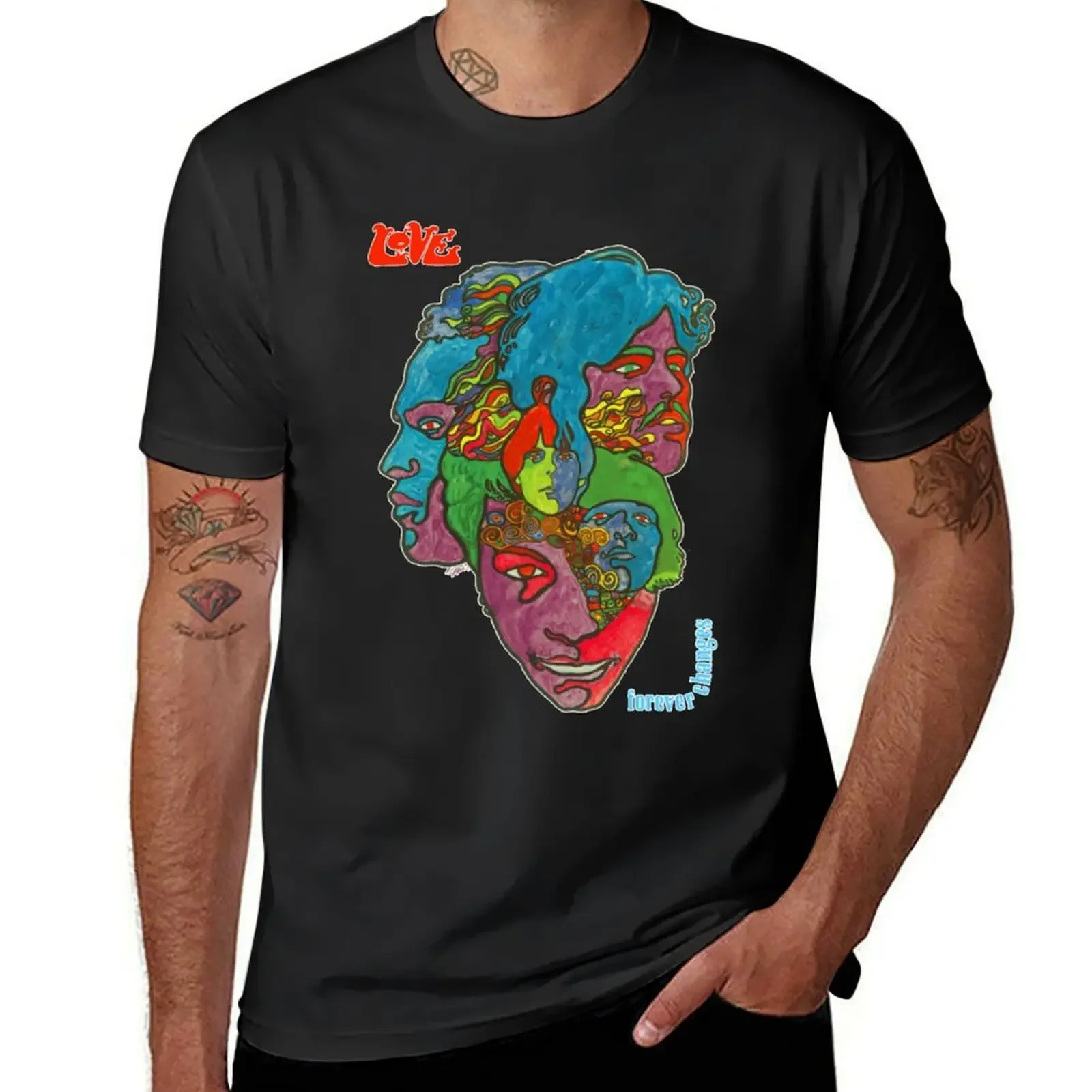 Футболка Love Forever Changes, эстетическая одежда, мужская футболка, большие футболки с рисунком для мужчин, упаковка