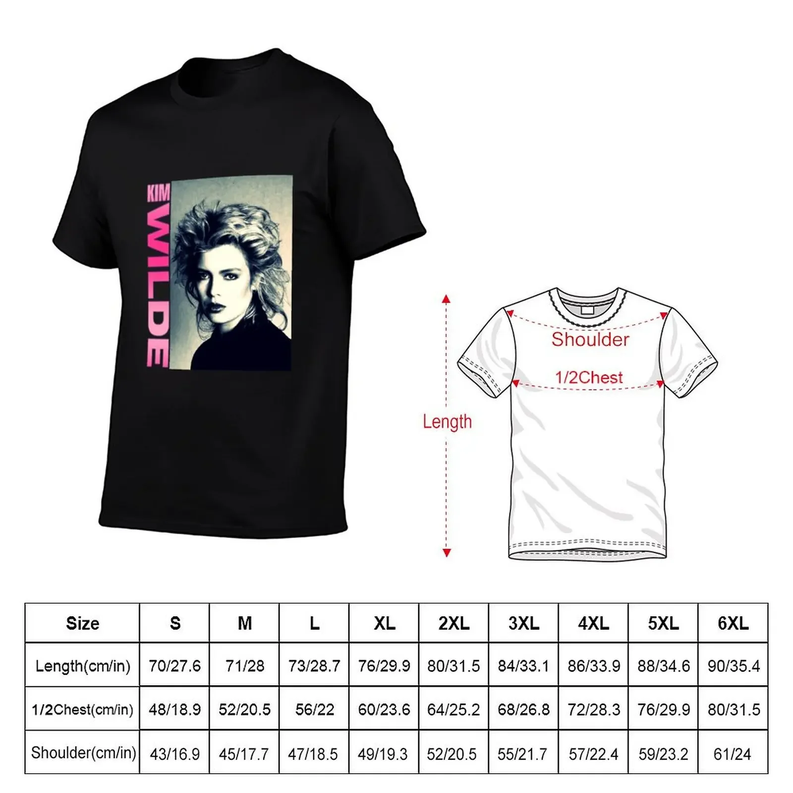 Wonderful Kim Wilde Baseball ? Sleeve T-Shirt vintage clothes korean fashion black t shirts for men