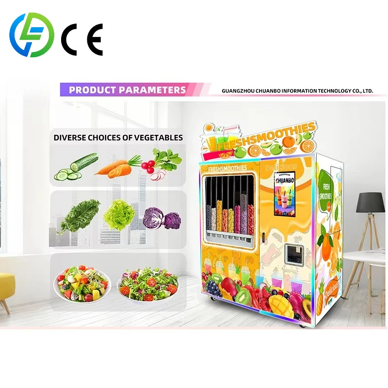 Customize OEM Commercial 32-inch Touch Screen Smoothie Vending Machine 8 Fruit Channels Automatic  Multi-Payment Mall Airport