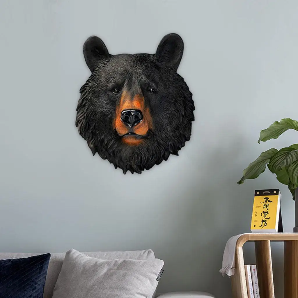 Creativity Resin Simulation Animal Animal Head Wall Mount Background Wall Wolf Lion Modern Home Decoration Hanging Decorations
