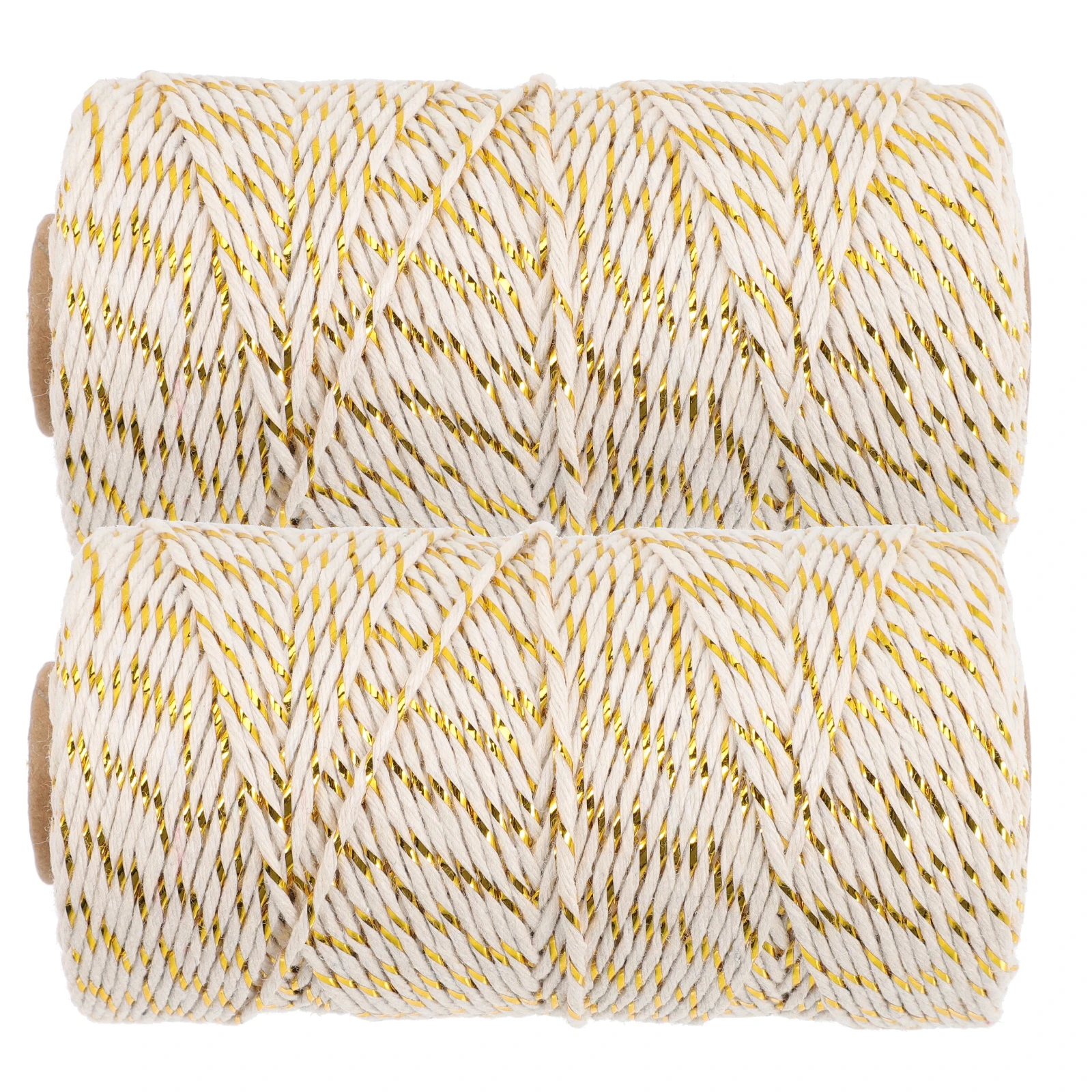 

Gold Silver Wire Cotton Rope 2 Bundles Jute Thread Decorative Gift Wrapping Ribbon Holiday Packaging Craft Supplies