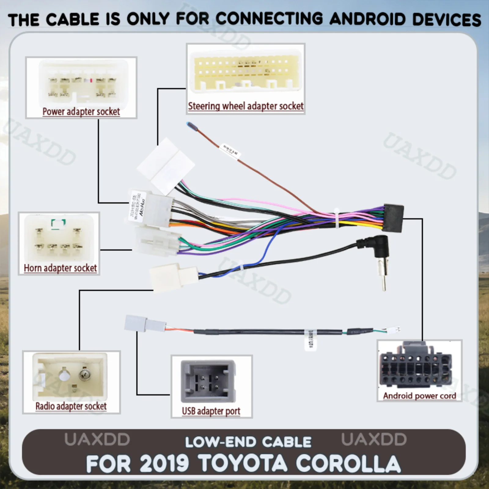 2Din Car Cable Cord Lead Flex Wire UAXDD Automotive CD Electric Current Low End Line FOR TOYOTA 2019 Corolla New and Old Alphard