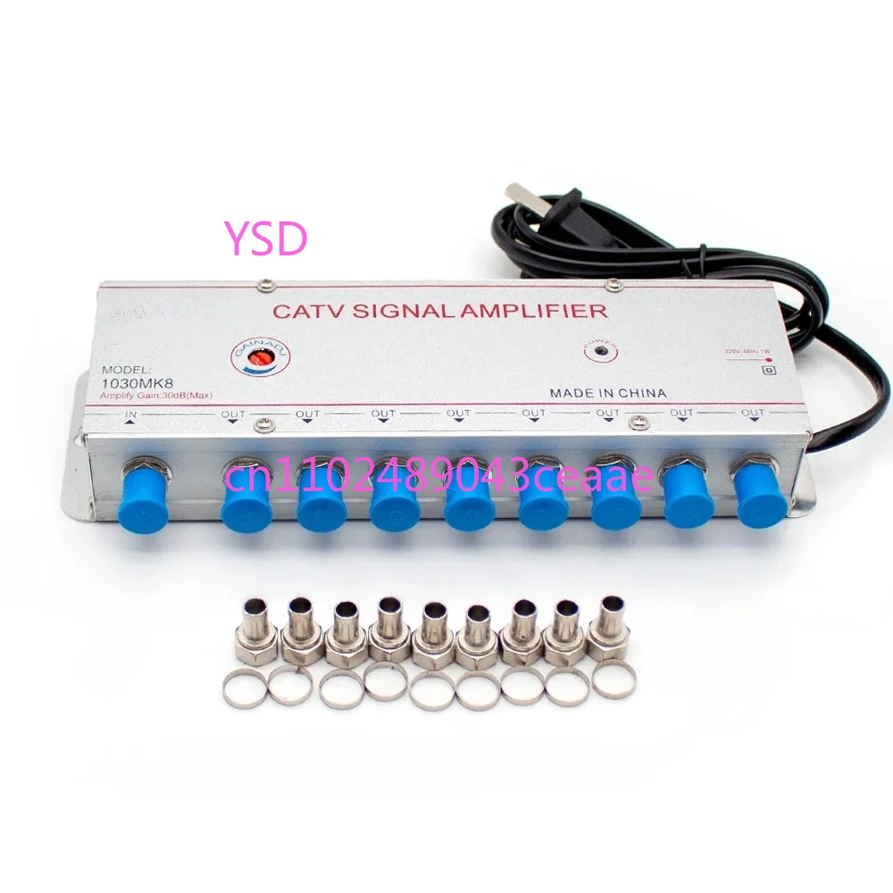 

1 IN 8 Out 30dB Cable TV Signal Analog Digital AC220V