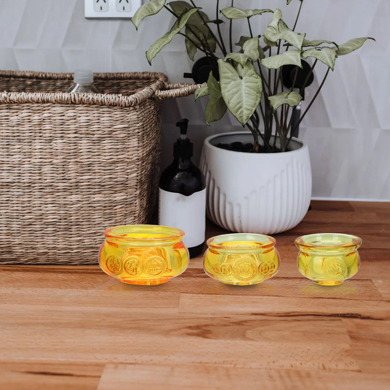 

1Pcs Golden Glass Desktop Cornucopia Decoration Sacrificial Bowl Home Office Prosperity Ornament Fortune Gift Creative Adorn