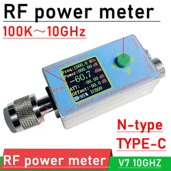 TTL Serial Comunicação Software para Ham Radio Amplifier, 100K-10GHZ RF Power Meter, V7 TYPE-C, USB Data Power, 100K