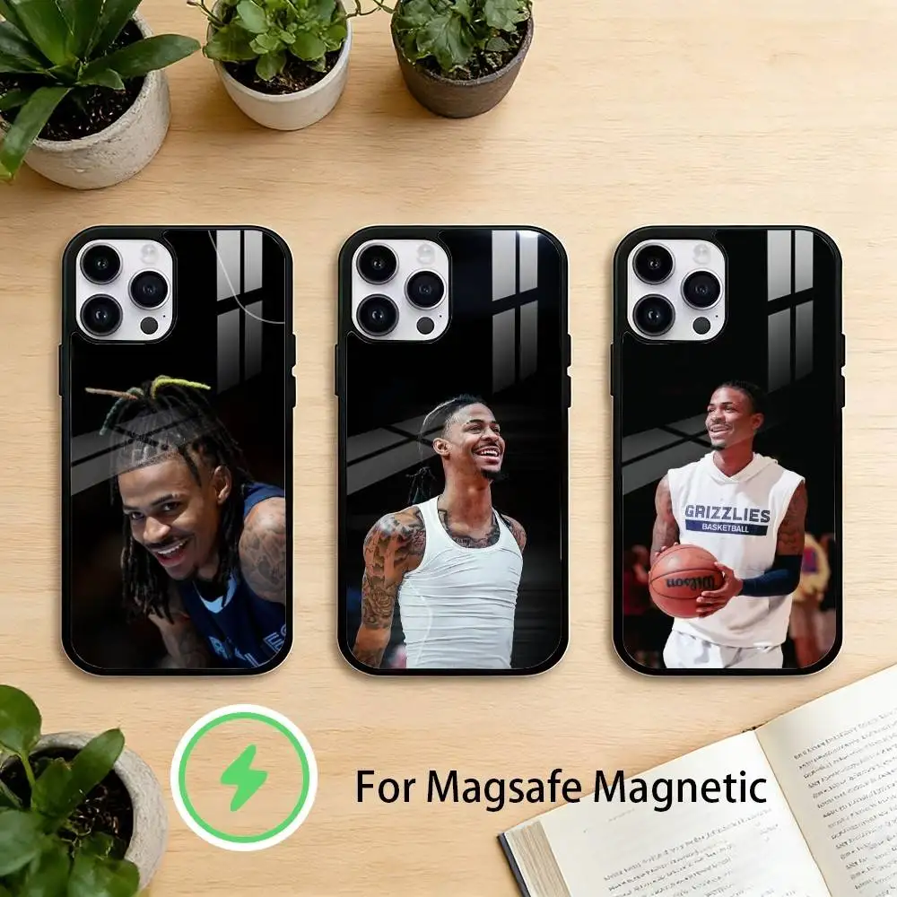 

Basketball J-Ja M-Morant 12 Phone Case For iPhone 17 16 15 14 13 12 Pro Max Plus for Mirror Wireless Magnetic Cover