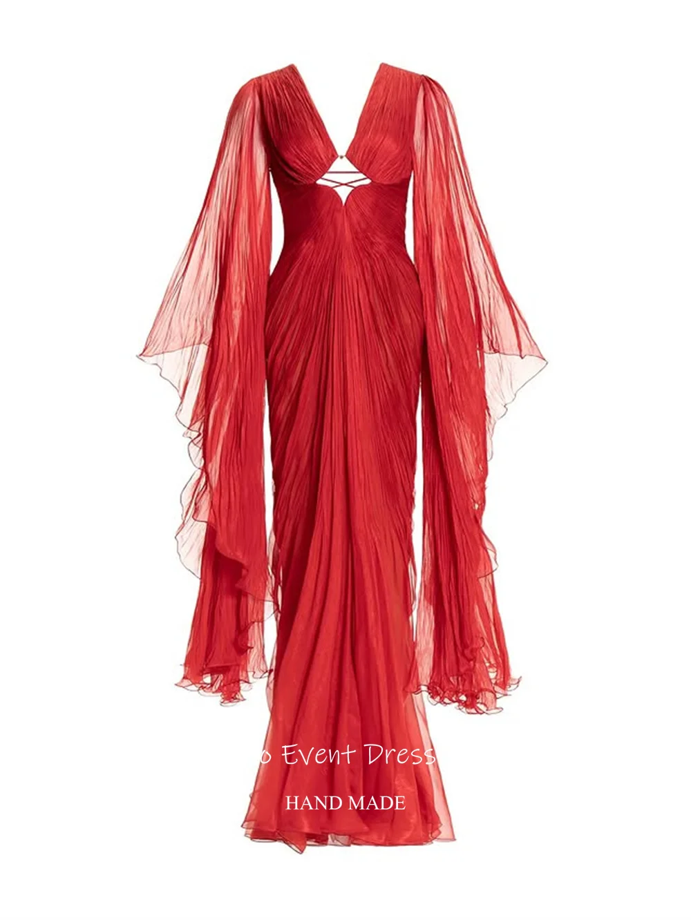 فساتين سهرة Dianruo نابضة بالحياة ورقبة على شكل V عميقة بدون ظهر فساتين أعياد الميلاد فساتين شيفون للمناسبات الخاصة حسب الطلب