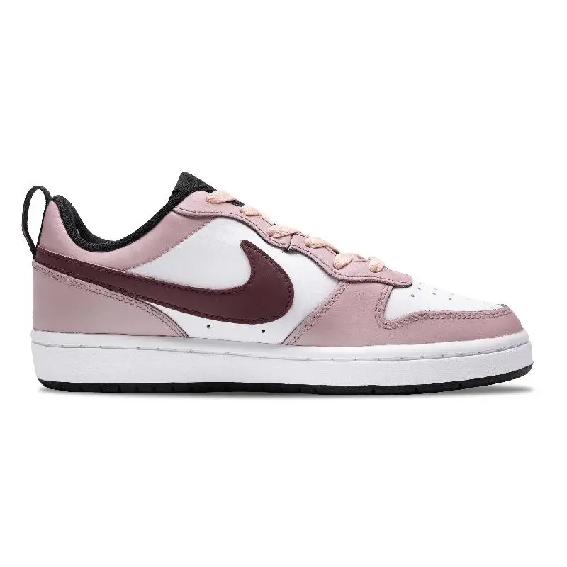 【Customize】Nike Court Borough Skateboarding Shoes Women's Low-top White, Brown Sneakers shoes BQ5448-115