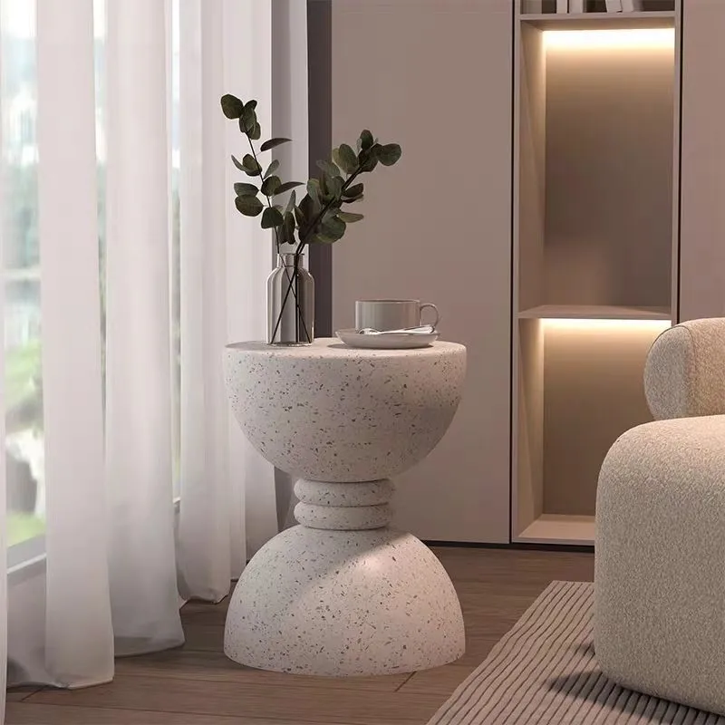 Nordic designer side few B & B small round table bedside table creative sofa small coffee table cream