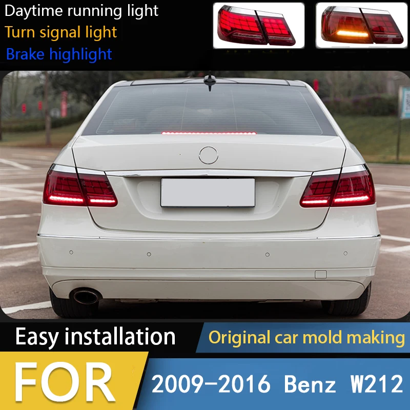 

Автомобильные фары для Benz W212 Задний фонарь 2009-2016 E-Class E200 E260 E300 Светодиодный задний фонарь DRL Сигнал тормоза заднего хода Авто аксессуары