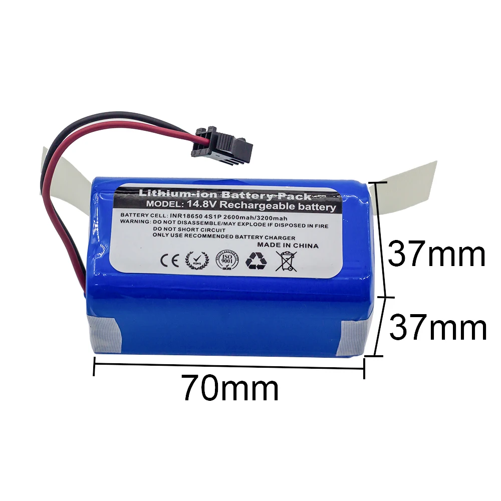 4S1P 14.8V/14.4V 2600mAh Lithium Ion Battery Pack,For ILIFE A4 A4s V7 A6 V7s Robot Vacuum Cleaner Rechargeable Battery Etc