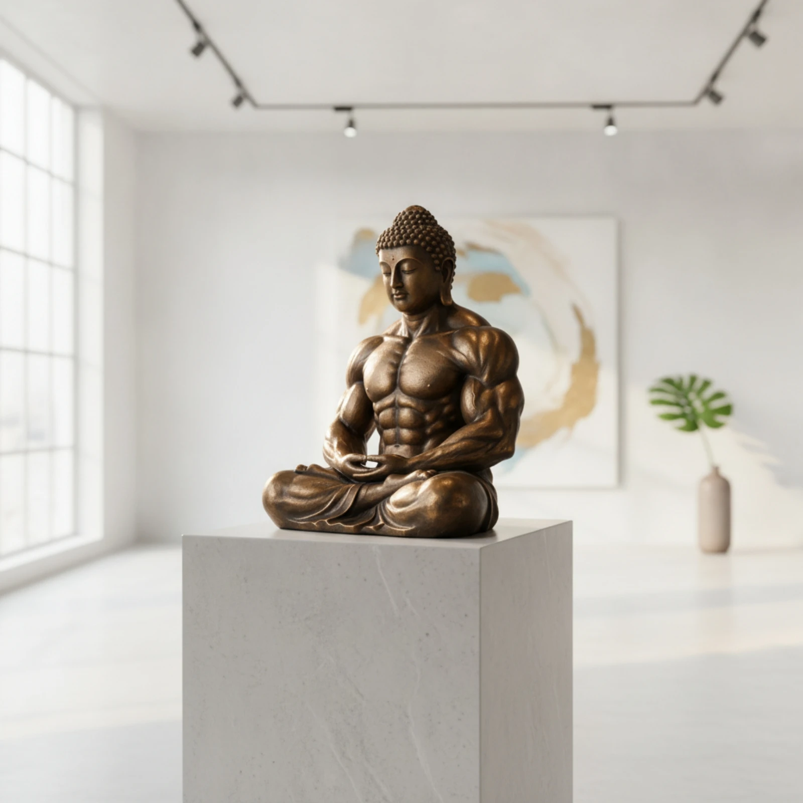 Picture 6: Seated Buddha Figurine Sculptural Meditating Buddha Figurine Sculpture Polyresin Decor Zen for Living Room, Office