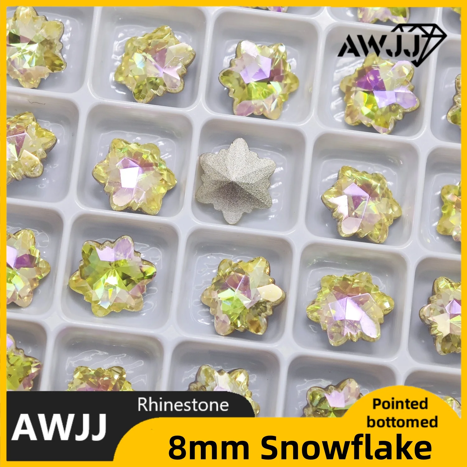 Feather Yellow Heart Butterfly Shaped Pointed Back Rhinestones Y2K Glitter Multi-Size Mix for Clothing & Jewelry Trim 2025 Trend