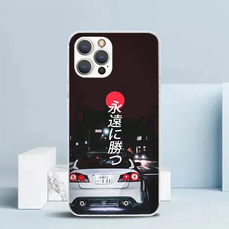 JDM Type R Civic Sport Car Phone Case For IPhone 16 15 14 13 12 11 Pro Max Mini XR XS X 7 Plus 8 + SE 2020 Soft TPU Back Cover