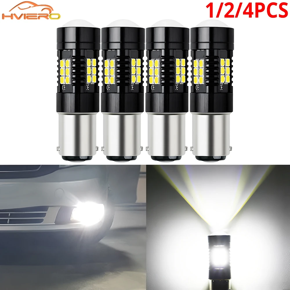 

1/2/4Pcs Ultra Bright Reverse Brake Signal Lamps 1156 1157 7443 21SMD 3030 R5W Waterproof Red White Yellow Car Led Tail Lights
