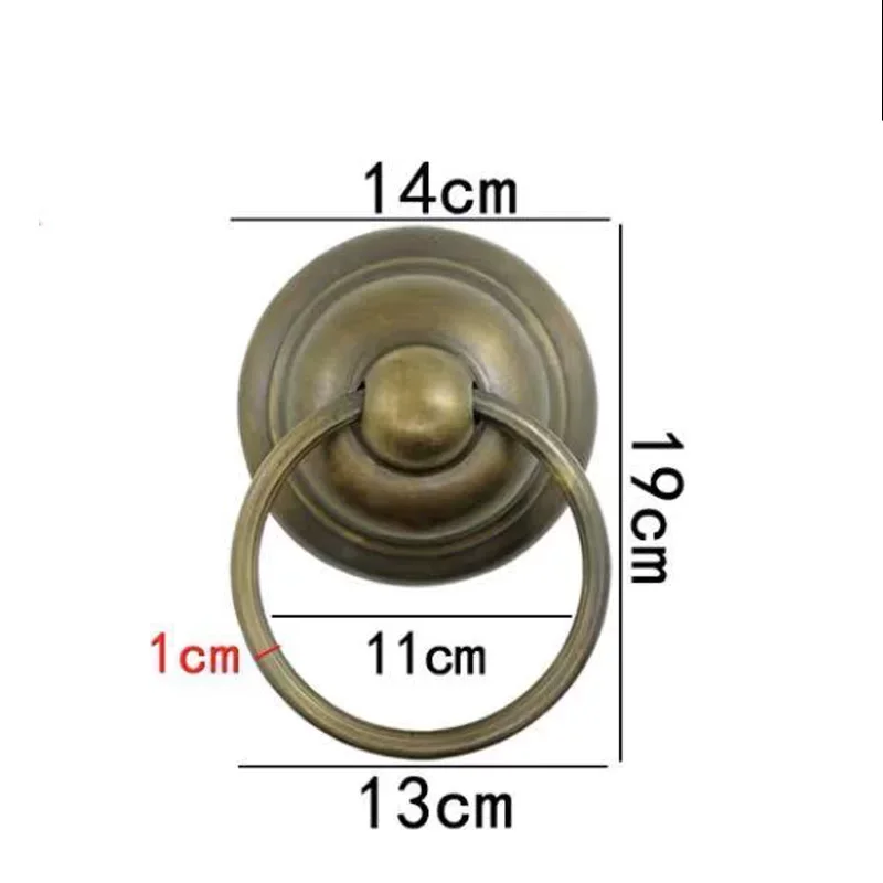 Antique Brass Door Knocker Ring Pull Handle for Wooden Front Door