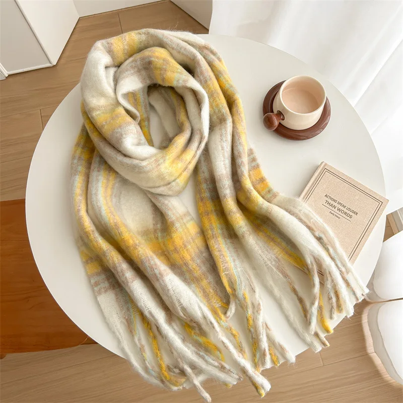 Buy One Get One Free 2024 Popular Long Scarf Winter Warm Cashmere Women Pashmina Foulard Bandana Scarves Female Luxury Brand