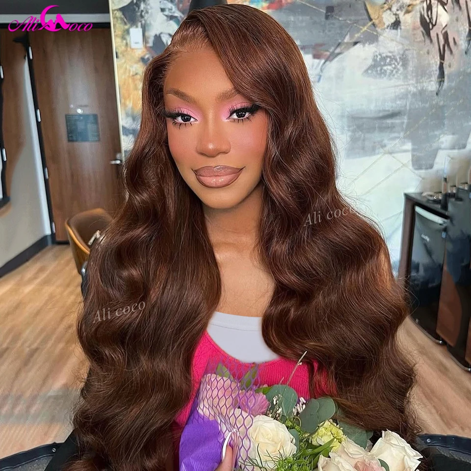 

Chocolate Brown Lace Front Wig Human Hair 13x4 13x6 Body Wave Lace Frontal Wigs 180 Density Human Hair Wigs Pre Plucked