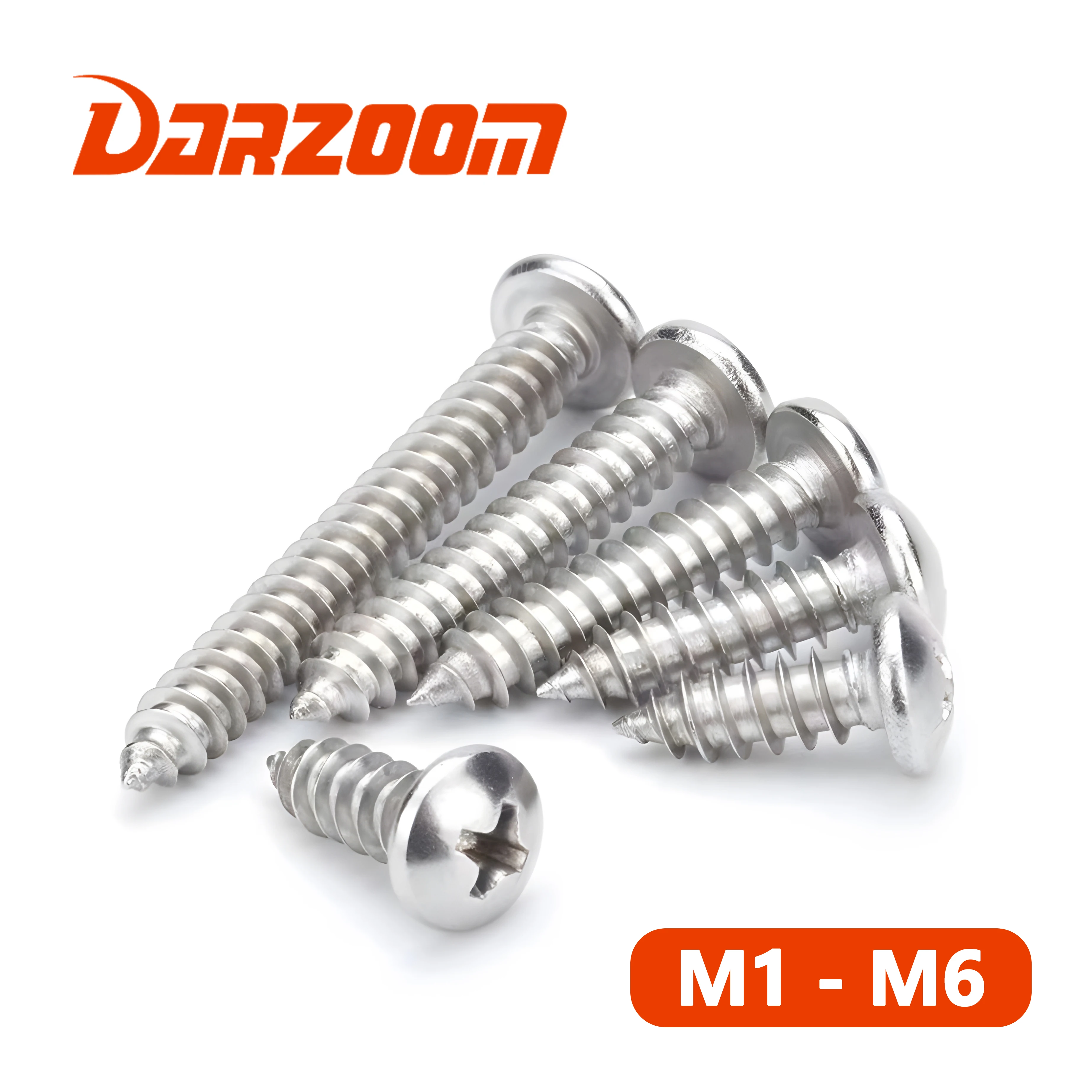 10-100pcs M1 M1.2 M1.4 M1.7 M2 M2.2 M2.6 M3 M4 M5 M6 stainless steel iron Cross pan head self-tapping screws